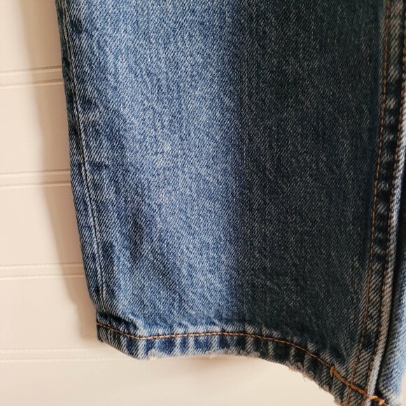 Everlane Jeans Size 27 Blue O-S Boyfriend Ripped Distressed Button Fly - Picture 2 of 14